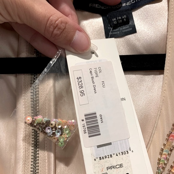 NWT French Connection Blush Sequin Dress size 6 - Picture 3 of 6